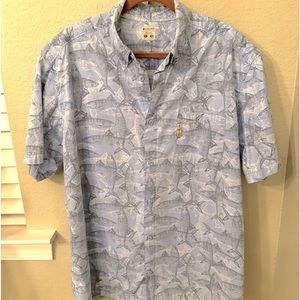 Columbia PFG Men’s Shirt with Fish Size XL Blue/Gray
